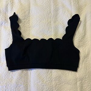 Marysia Black Scallop Bikini Top, Medium